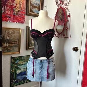 ava rose purple black corset tank top bustier